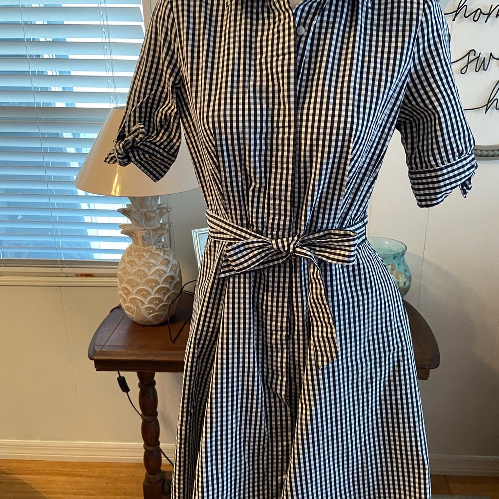 Calvin Klein Black and White Gingham Mini Dress